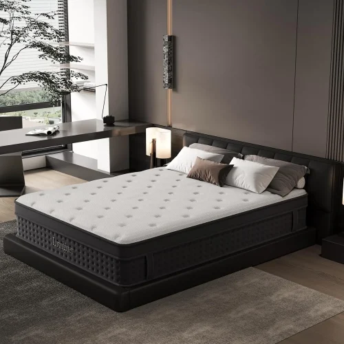 King Size Mattress, 14 Inch king Mattress in a Box, Cooling Matress with Memory Foam & Individual Pocket Springs, Customized