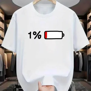 Men's new comfortable and breathable round neck T-shirt with Parisian letter print pattern outdoor casual top