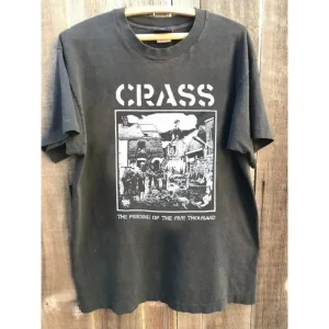Casual, fashionable, loose and breathable, suitable for daily wear. Summer men's pure cotton retro CRASS feeding T-shirt