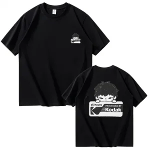 Kodak Brand Vintage Pure Cotton T Shirt Women Men Fashion Retro Print Short Sleeve Casual Daily Breathable Comfort Tee Shirt