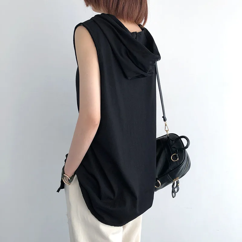 Solid Color 2023 Brand New Men's Tank Tops Vest Sleeveless Tees For Male Hooded Man Vests Tops Hip Hop Men Tank Top T shirt - Image 2
