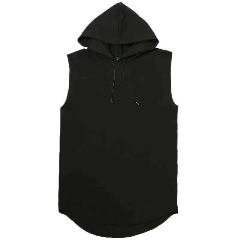 Solid Color 2023 Brand New Men's Tank Tops Vest Sleeveless Tees For Male Hooded Man Vests Tops Hip Hop Men Tank Top T shirt - Image 4