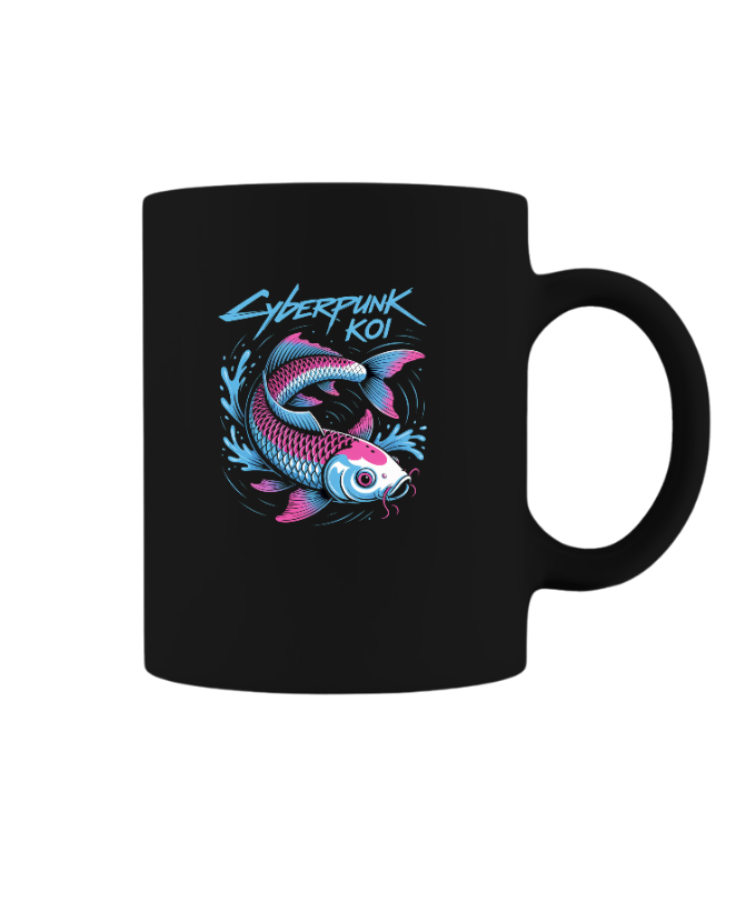 Cyberpunk Koi Fish Futuristic Design Mug