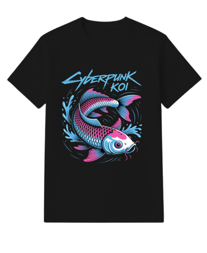 Cyberpunk Koi Fish Futuristic Design T-Shirt