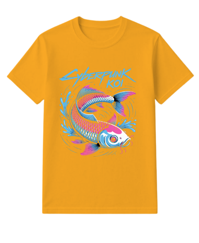 Cyberpunk Koi Fish Futuristic Design T-Shirt - Image 5