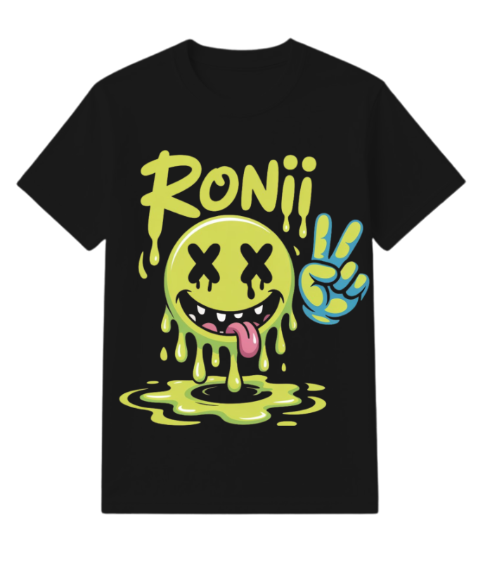 Roni Slime Smiley Face Streetwear Design T-Shirt