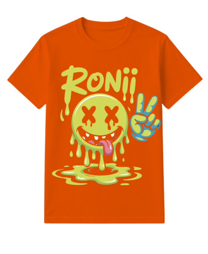 Roni Slime Smiley Face Streetwear Design T-Shirt - Image 4