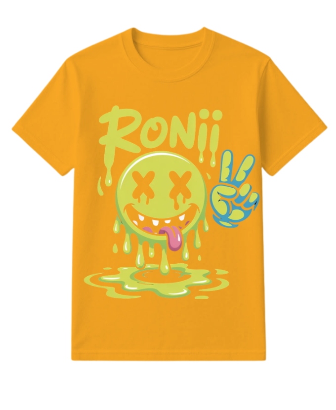 Roni Slime Smiley Face Streetwear Design T-Shirt - Image 5