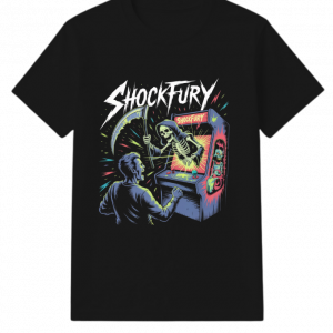 Shocktury Retro Arcade Horror Design T-Shirt