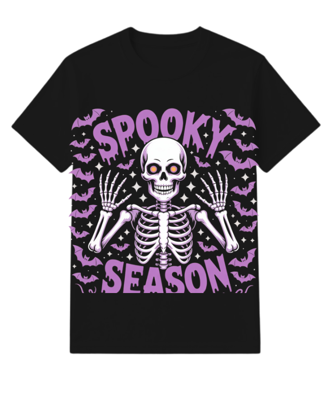 Spooky Season Skeleton Halloween Artwork T-Shirt